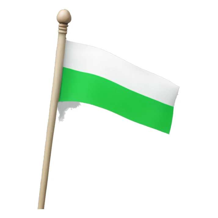 3 horizontal lines (green, white and black) flag in a stick  sticker