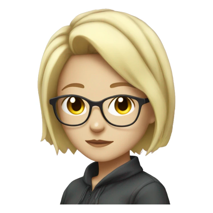 Anime girl with glasses and short blonde hair sticker
