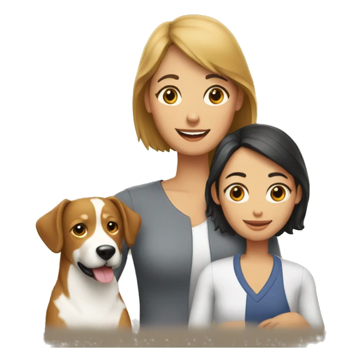 familia con perro salchica sticker