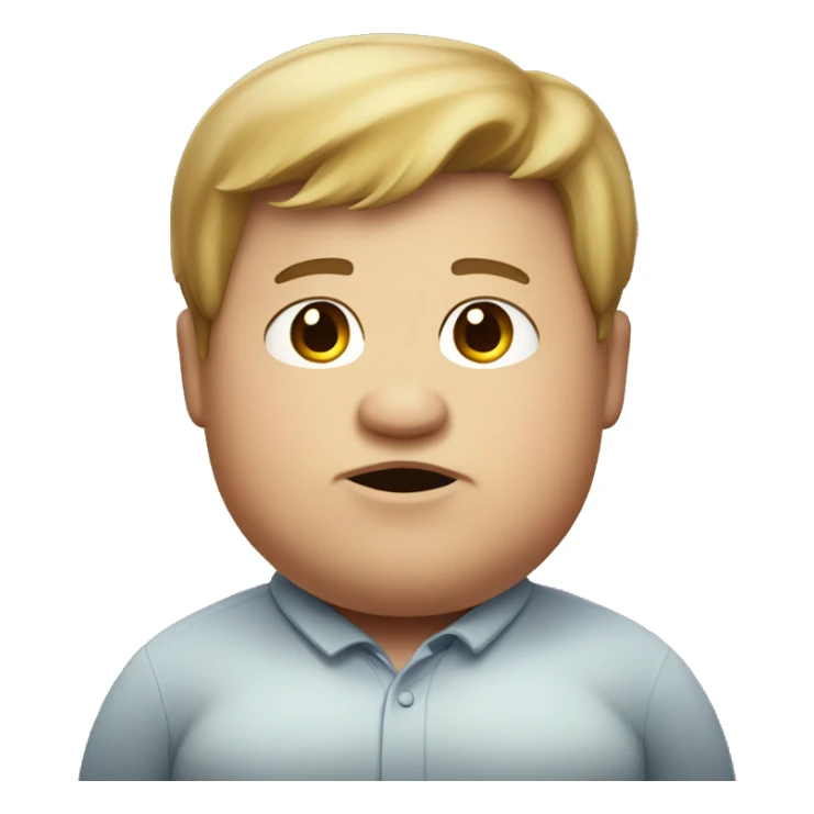 a weird fat chubby boy with straight hair losing a girl sticker