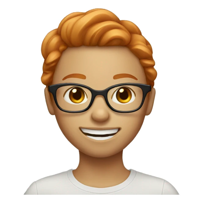 ginger girl with light eyes braces and glasses sticker