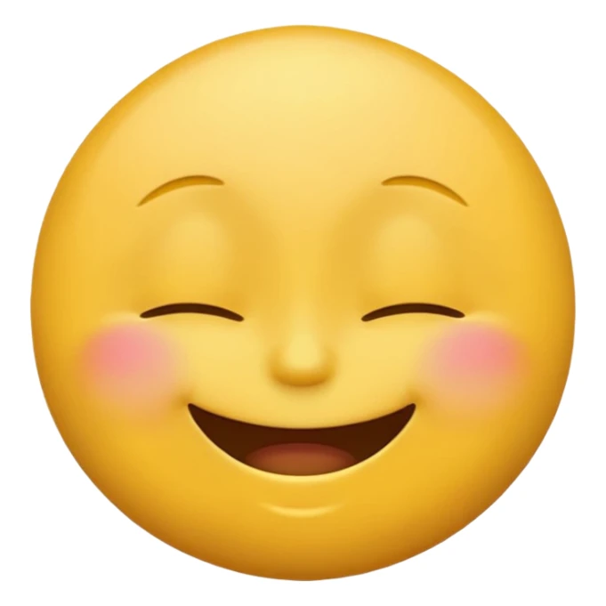 happy emoji with closed eyes, big smile, classic emoji style sticker