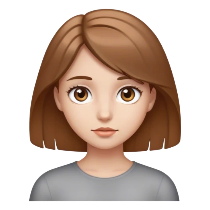 Girl with gray eyes and medium light brown hair  sticker