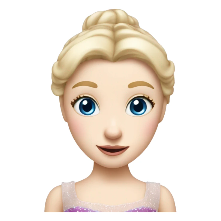 A sugar plum fairy ballerina performing in the nutcracker ballet. she has blue eyes, blonde hair, and pale skin. sticker