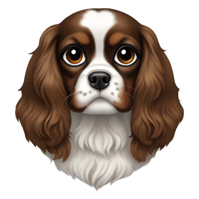 black Cavalier King Charles spaniel. No white or brown spots sticker