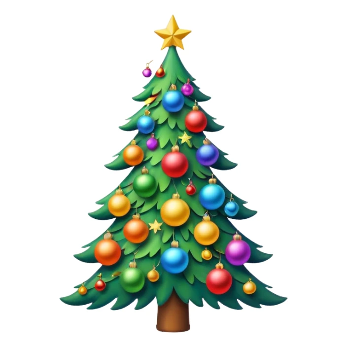 A Christmas tree shape emoji with rainbow colors sticker