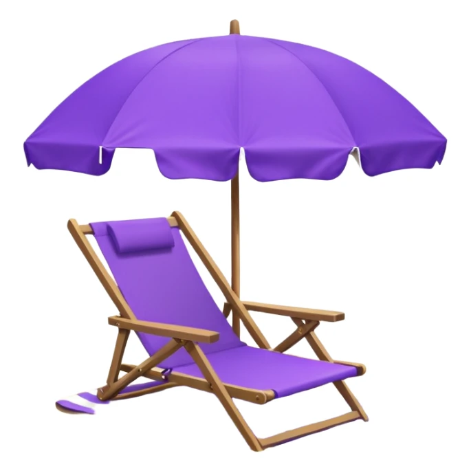 beach chair with purple umbrella sticker