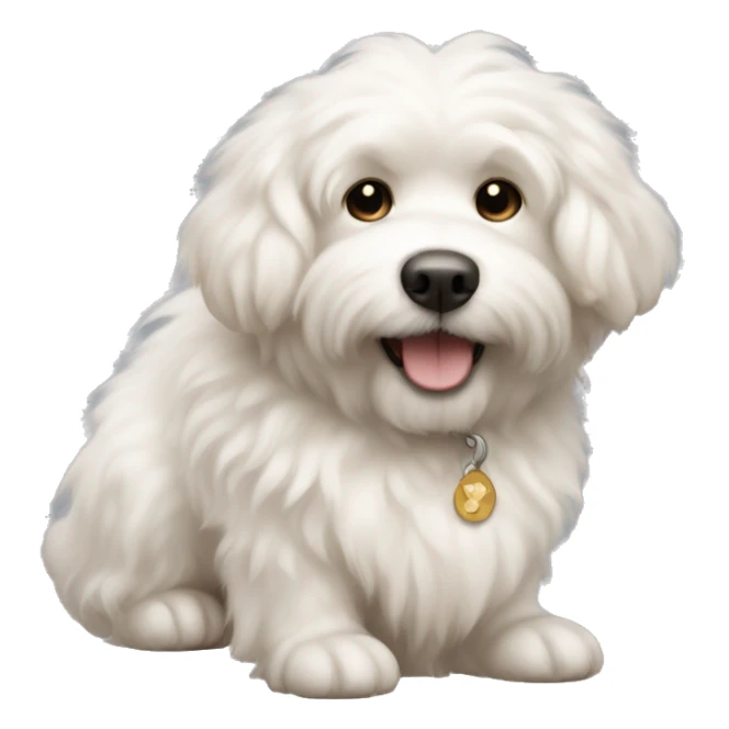 White fluffy dog with light brown color accents sticker