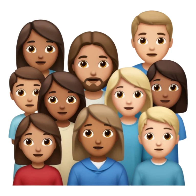 A group of people listening to Jesus sticker