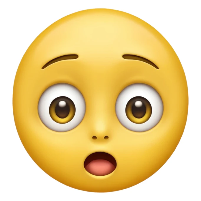 surprised yellow face emoji, wide eyes and open mouth, high quality, smooth shading, bright colors, clean background sticker