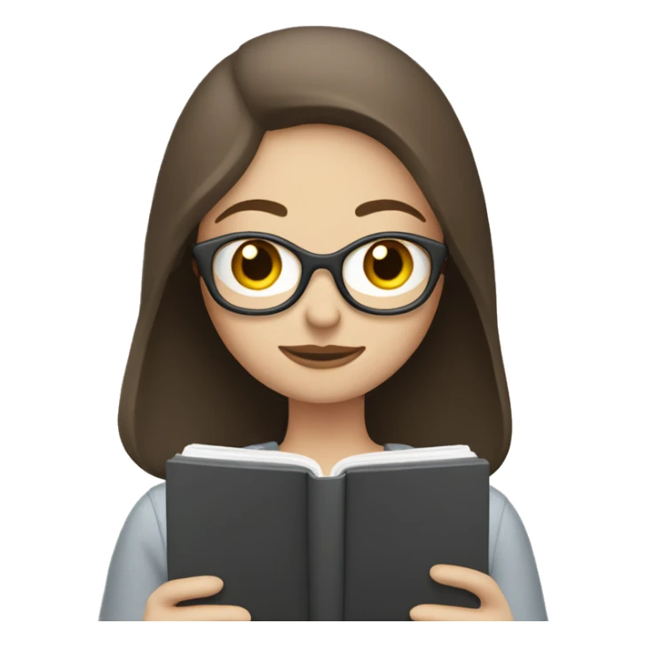 Pale brunette woman reading kindle sticker