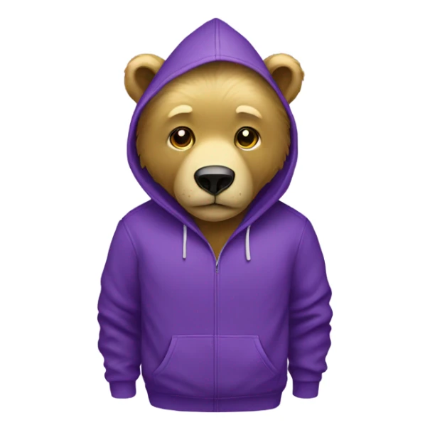 Golden Bear in a purple hoodie  sticker