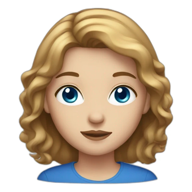 girl with light brown hair and blue eyes  sticker