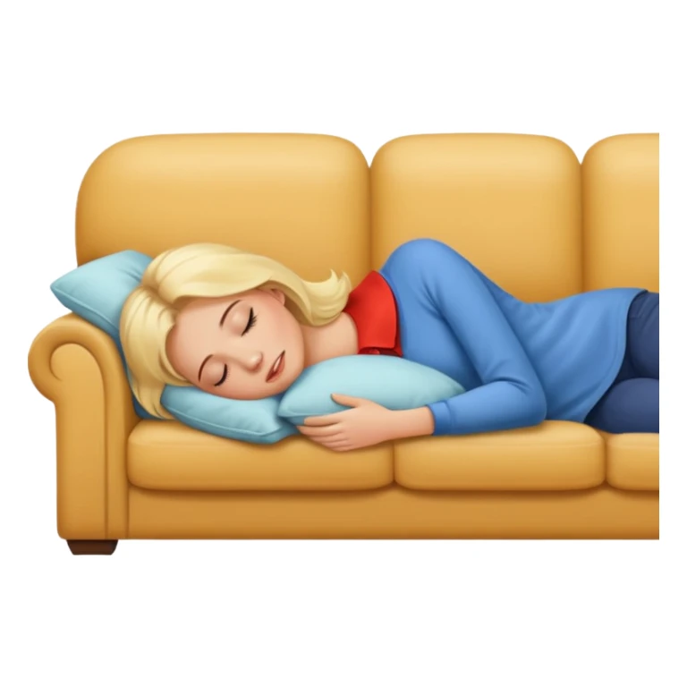 Blonde woman taking a nap in the sofa sticker