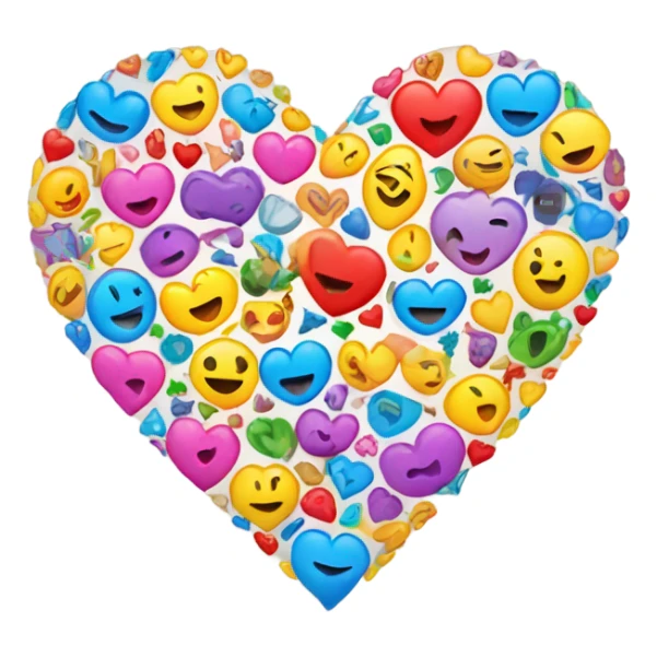 Heart with emoji coming out  sticker