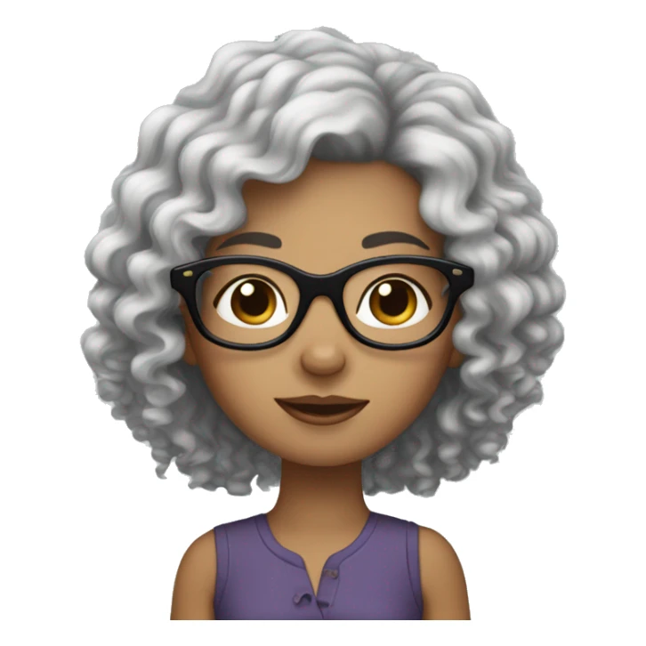 Black Curly haired white girl with glasses holding a yorkie sticker