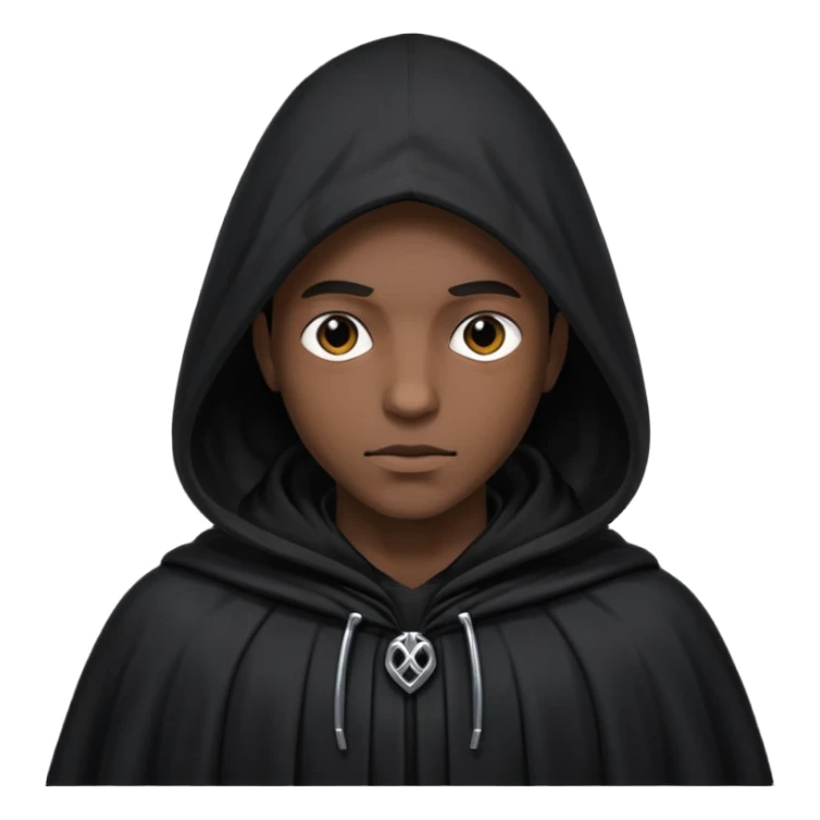 A dark shadowy figure wearing a hooded cloak sticker