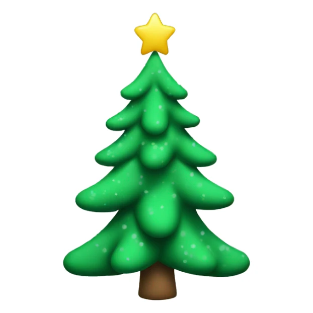 Christmas tree in green color with snow sticker