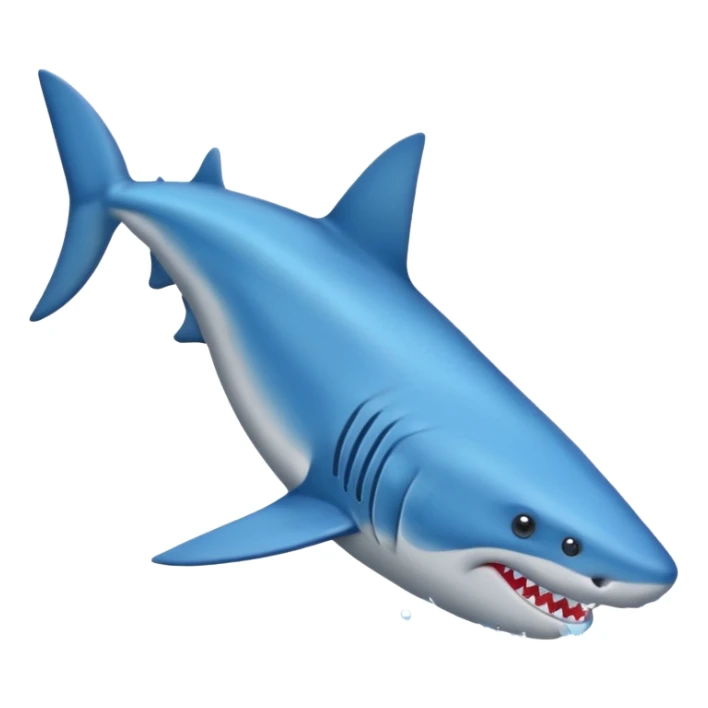 Un tiburón parado con zapatillas azules sticker