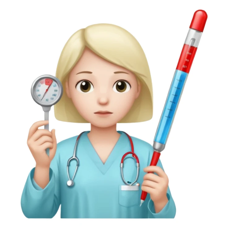 enfermo y con un termometro sticker