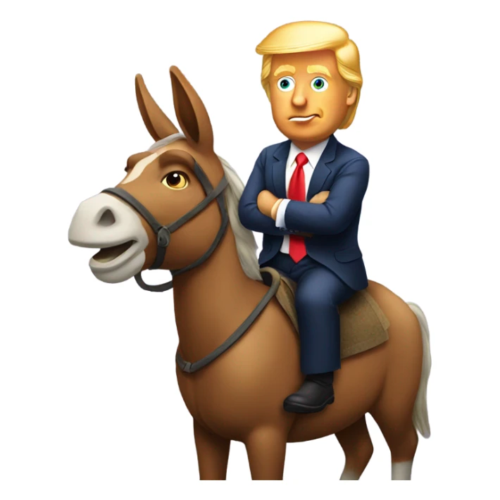 Donald trump riding a donkey  sticker