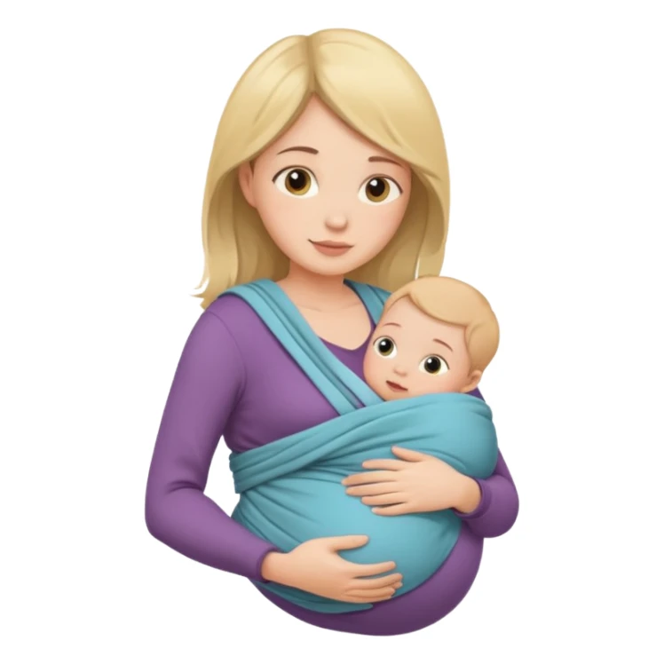 Pregnancy babywearing mom with baby and wrap  sticker