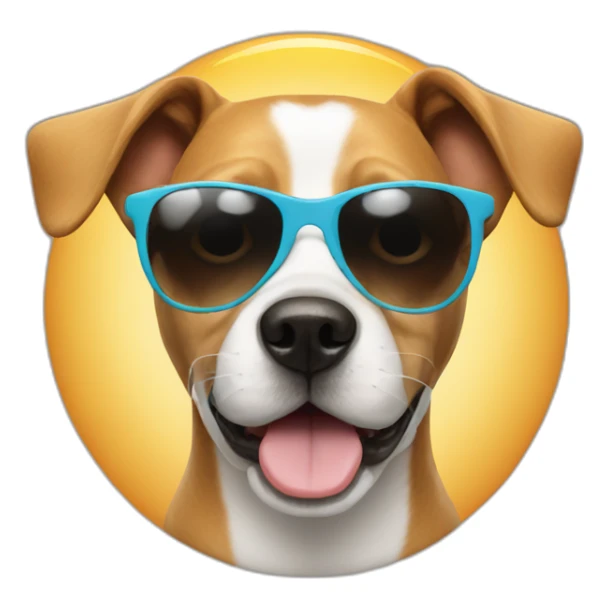 a dog wearing a sun glasses sticker