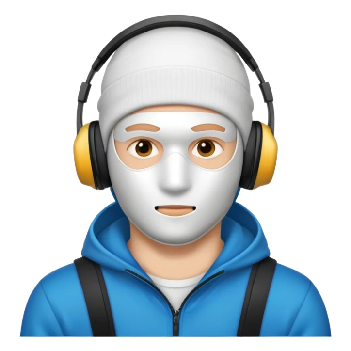 guy in ski mask and headphones sticker