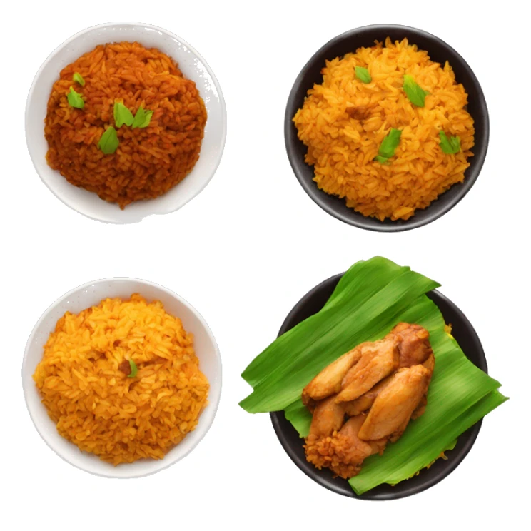 jollof rice with chicken and plantain sticker