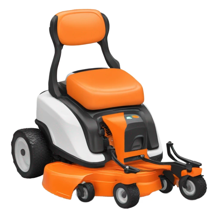 A Orange riding lawnmower  sticker