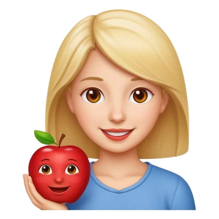 happy sister, apple emoji style, happy family sticker