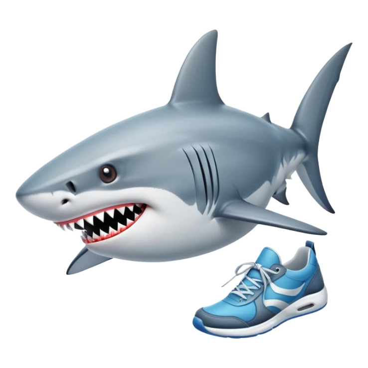 Un tiburón con zapatillas sticker