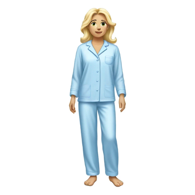 Blonde lady with light blue pijamas and sleepers sticker