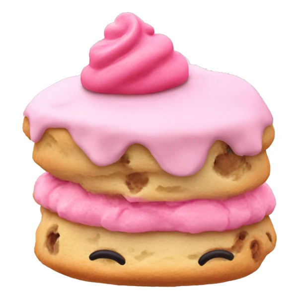 One scone with pink frosting  sticker