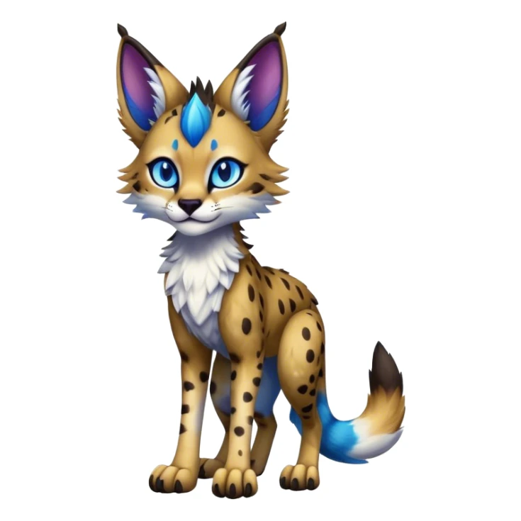 Epic Cute Colorful Dark Sergal-Serval-Vernid full body sticker