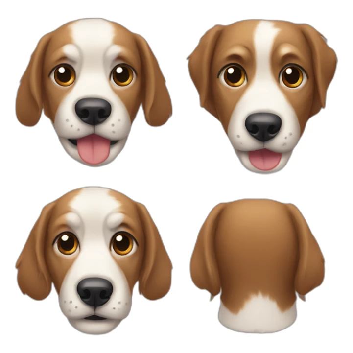 Perro con una oreja parada y la otra baja sticker