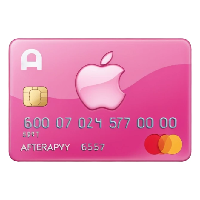 pink afterpay word on a credit card sticker