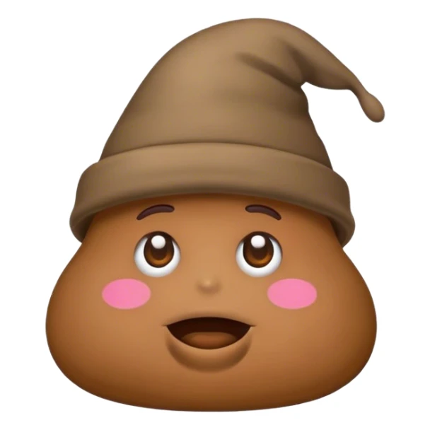 poop emoji with hat on sticker