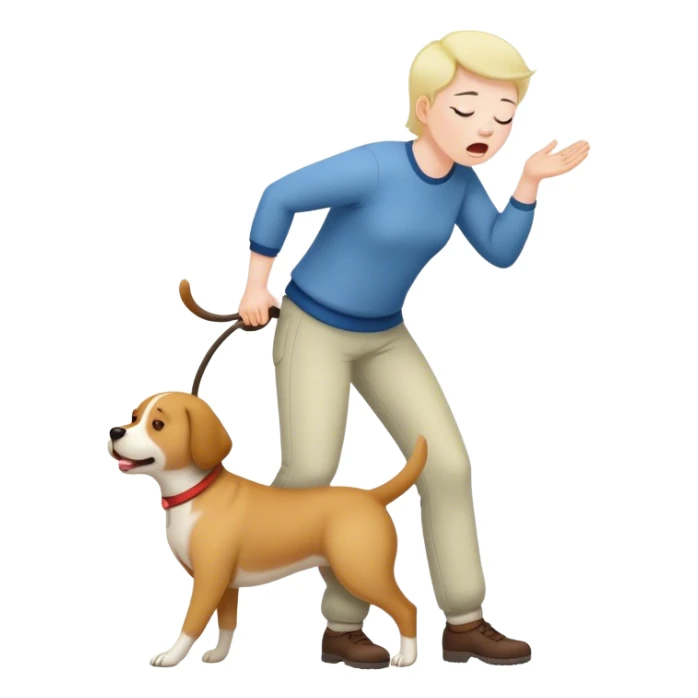 Person farting on a dog sticker