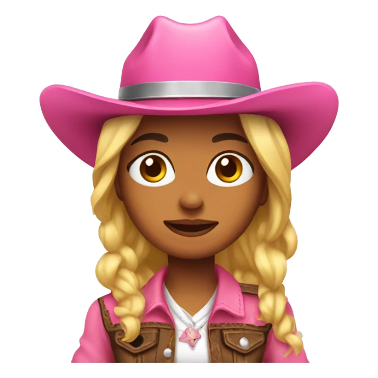 Cowgirl emoji with pink hat sticker