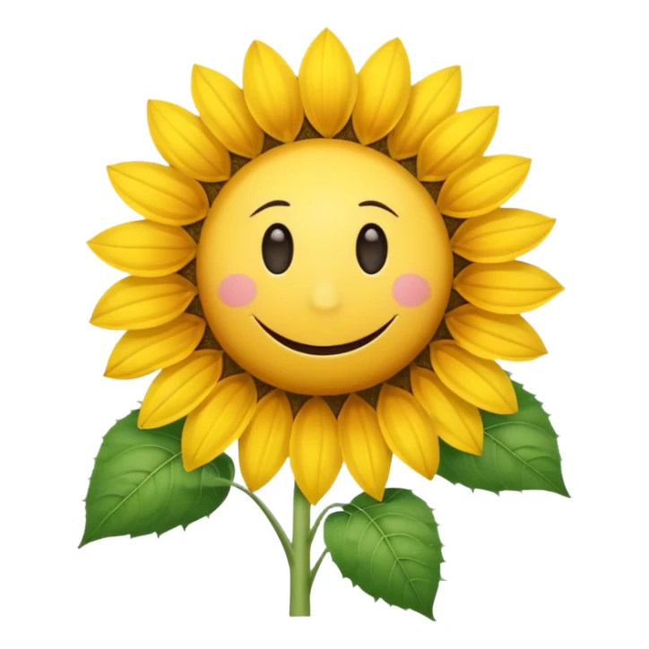 a sunflower with a white disc in the middle and a smiley face sticker