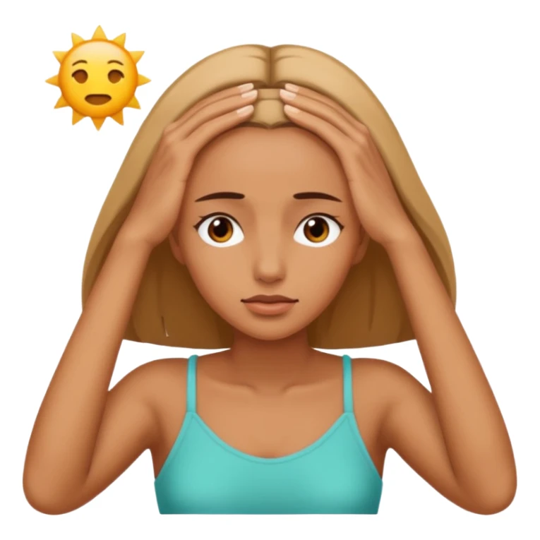 an emoji in which a woman sighs and holds her forehead with her hands sticker