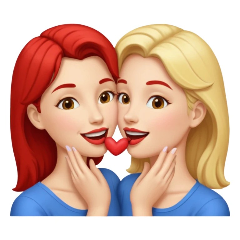 woman kissing another woman on the mouth sticker