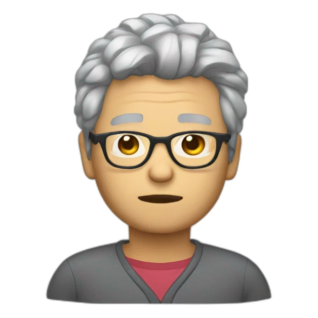Chinese grey hair wear glasses thumb down sticker