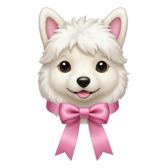 white dog with pink ribbon sticker