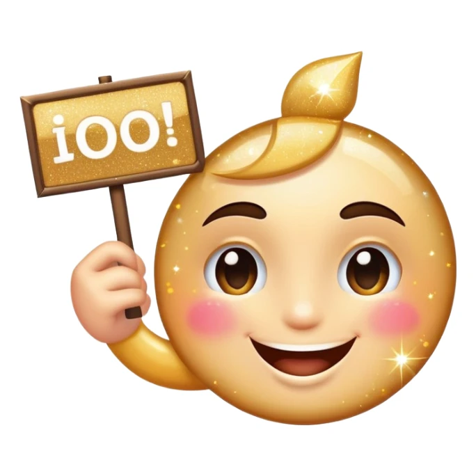 winking face holding a sparkling sign with extra sparkles sticker