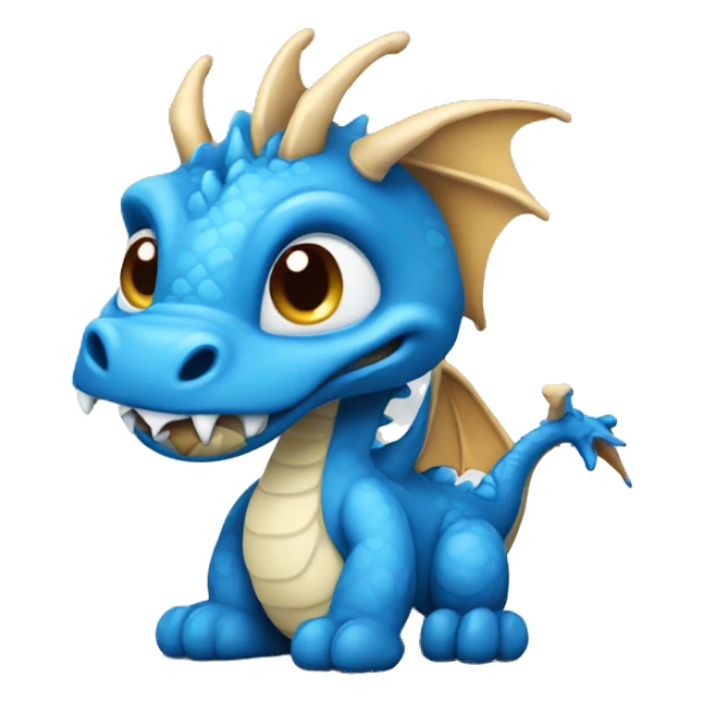 Blue cute cartoon working dragon with murmur sticker