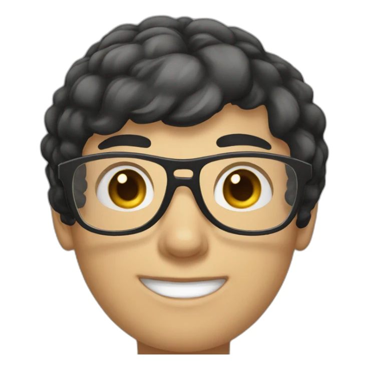 white young man with round glasses and black short hair sticker