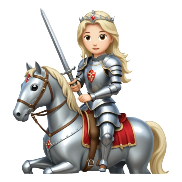 Renaissance princess knight on horse sticker