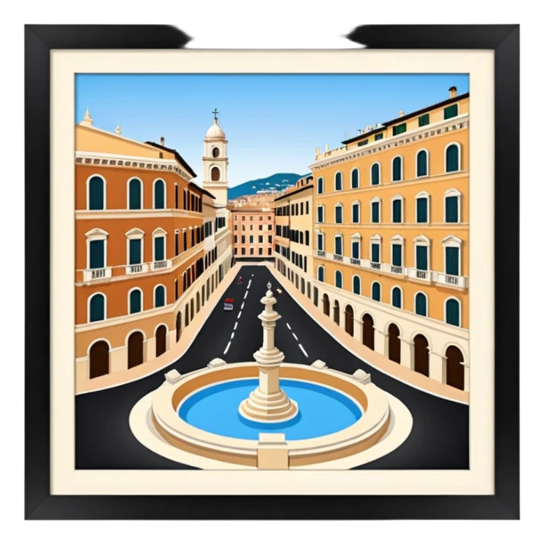 piazza di spagna view from up above
no square style no frame png style 
no squared only building 4k detailed image sticker
